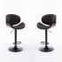  US Direct  Bar Stools Walnut Bentwood Adjustable Height Leather Modern Barstools with Back Leather Seat Extremely Comfy Bar Stool 1 Piece  Black 