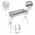  US Direct  Barbecue Charcoal Grill Stainless Steel Folding Portable BBQ Tool Kits For Outdoor Cooking Camping Picnics Silver