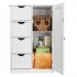  US Direct  Bathroom Cabinet With 4 Drawers 1 Door Waterproof Space saving Long Service Life Storage Cabinet White