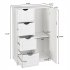  US Direct  Bathroom Cabinet With 4 Drawers 1 Door Waterproof Space saving Long Service Life Storage Cabinet White