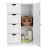  US Direct  Bathroom Cabinet With 4 Drawers 1 Door Waterproof Space saving Long Service Life Storage Cabinet White
