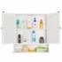  US Direct  Bathroom Mirror Cabinet Shelf Waterproof Space Saving Wall Mounted Double Door Cabinet With Magnetic Lock White
