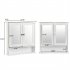  US Direct  Bathroom Mirror Cabinet Shelf Waterproof Space Saving Wall Mounted Double Door Cabinet With Magnetic Lock White