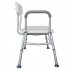  US Direct  Bathroom Safety Shower Chair With Back 1 35mm 10 level Height Adjustable Anti slip Anti rust Bath Chair White