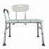  US Direct  Bathroom Safety Shower Chair With Back 1 35mm 10 level Height Adjustable Anti slip Anti rust Bath Chair White