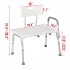  US Direct  Bathroom Safety Shower Chair With Back 1 35mm 10 level Height Adjustable Anti slip Anti rust Bath Chair White