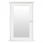 [US Direct] Bathroom Wall Mounted Cabinet Shelf Indoor Space-saving Magnetic Lock Single Door Mirror Cabinet Rack White