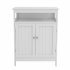  US Direct  Bathroom standing storage with double shutter doors cabinet White