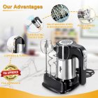 [US Direct] Bear Hand Mixer Electric, 300W Power Handheld Mixer with Turbo Boost, Eject Button, 4 Stainless Steel Accessories Storage Base, 5-Speed Electric Hand Mixer for Easy Whipping Dough, Cream, Cake, Black
 24*17*20