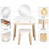  US Direct  Bedroom Wooden Dressing Table With Two Drawers Storage Box Easy To Install Simple Makeup Table Without Lampn White