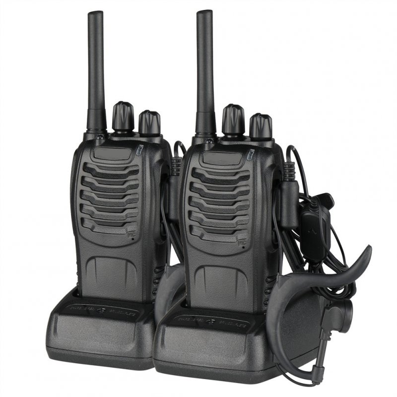 [US Direct] Bf-88a 5.00w Analog Walkie-talkie With Earphone Frs Frequency Hand-held Integrated Charger Walkie Talkie US Plug