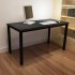  US Direct  Black 47inch Computer Desk  MDF And Metal Multi function Table For Dining and Living Room Modern Minimalistic Style  Solid Sturdy Table