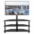  US Direct  Black Multi function TV Stand Height Adjustable Bracket Swivel 3 Tier