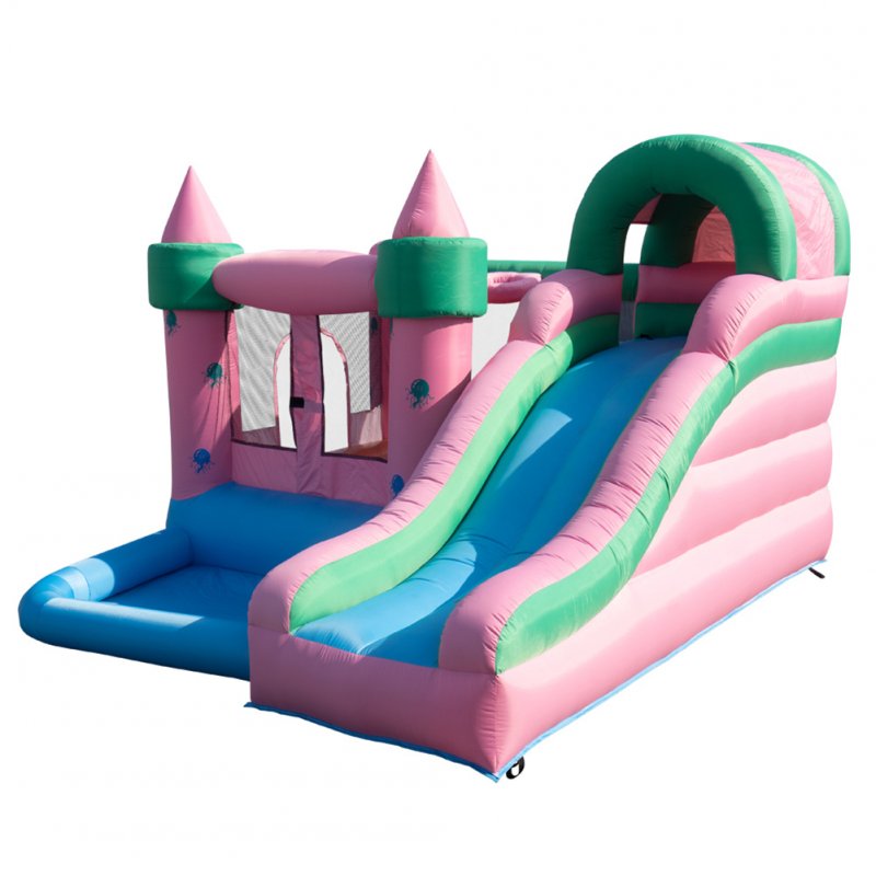 [US Direct] Bounce House Inflatable Bouncer With Air Blower Family Backyard Bouncy  Castle Idea For Kids pink