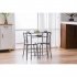  US Direct  Breakfast Table Ergonomic Design Space saving Dining Table For Balcony Garden Courtyard  1 Table 2 Chairs   80x53x76cm  black
