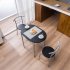  US Direct  Breakfast Table Ergonomic Design Space saving Dining Table For Balcony Garden Courtyard  1 Table 2 Chairs   80x53x76cm  black