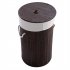  US Direct  Bucket Type Folding Laundry  Hamper With Lid Washing Basket Cleaning Accessories Dark brown