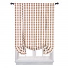 US Buffalo Check Plaid Tie Up Curtain Shade 100% Polyester Fabric Fit Window Curtain Treatments