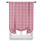 [US Direct] Buffalo Check Plaid Tie Up Curtain Shade 100% Polyester Fabric Fit Window Curtain Treatments
