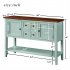  US Direct  Buffet Sideboard table  Console Table With Bottom Shelf Storage Cabinet Desk Household Kitchen Furniture Vintage blue