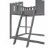  US Direct  Bunk House Bed With Rustic Fence Shaped Guardrail  Gray