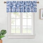 US Butterfly Antennae Medallion Printed Rod Pocket Blackout Fabric Windows Curtain Valance for Bathroom, Kitchen, Cafe, Living Room, Bedroom