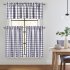  US Direct  CAROMIO 2PCS Check Rod Pocket Window Curtain Home Decor Window Treatments Small Window Curtains Set Gray 26  36  2