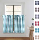 US CAROMIO 2PCS Buffalo Check Rod Pocket Window Curtain Home Decor Window Treatments Small Window Curtains Set
