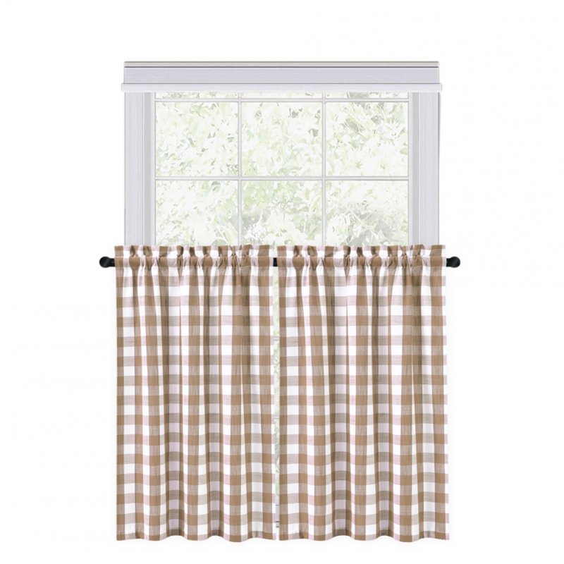 US BUFFALO 2PCS Buffalo Check Rod Pocket Window Curtain Home Decor Window Treatments Small Window Curtains Set