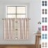  US Direct  CAROMIO 2PCS Buffalo Check Rod Pocket Window Curtain Home Decor Window Treatments Small Window Curtains Set