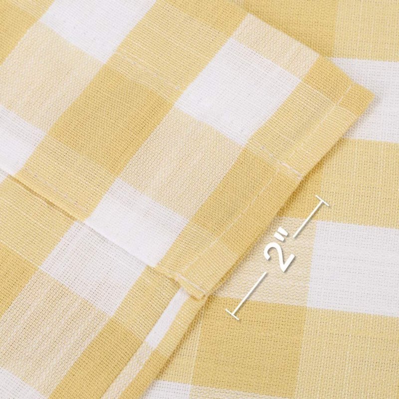 US CAROMIO 2PCS Buffalo Check Rod Pocket Window Curtain Home Decor Window Treatments Small Window Curtains Set