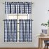  US Direct  CAROMIO Buffalo Check Rod Pocket Window Valance Home Decor Window Treatments Navy Blue 52  15 