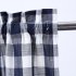  US Direct  CAROMIO Buffalo Check Rod Pocket Window Valance Home Decor Window Treatments Navy Blue 52  15 