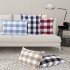  US Direct  CAROMIO Cotton Pillowcase Breathable Plaid Pattern Pillow  Cover with Smooth Zipper for Living room Bedroom