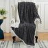  US Direct  CAROMIO Sherpa Fleece Soft Plush Jacquard Fluffy Throw Blanket   Grey