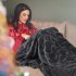  US Direct  CAROMIO Sherpa Fleece Soft Plush Jacquard Fluffy Throw Blanket   Grey