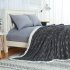  US Direct  CAROMIO Sherpa Fleece Soft Plush Jacquard Fluffy Throw Blanket   Grey