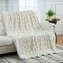  US Direct  CAROMIO Sherpa Fleece Soft Plush Jacquard Fluffy Throw Blanket   Creamy White