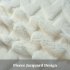  US Direct  CAROMIO Sherpa Fleece Soft Plush Jacquard Fluffy Throw Blanket   Creamy White