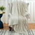  US Direct  CAROMIO Sherpa Fleece Soft Plush Jacquard Fluffy Throw Blanket   Creamy White