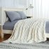  US Direct  CAROMIO Sherpa Fleece Soft Plush Jacquard Fluffy Throw Blanket   Creamy White