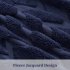  US Direct  CAROMIO Sherpa Fleece Soft Plush Jacquard Fluffy Throw Blanket   Navy Blue