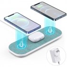 [US Direct] CHOETECH Fast Wireless Charger, 3 in 1 Wireless Charging Pad, Compatible with iPhone SE 2020/11/11 Pro/11 Pro Max/XS Max, Galaxy S20/Note 10/S10/S9, AirPods Pro(Adapter Included) 10*2*20