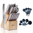 [US Direct] CIBEAT 17 Pcs Professional High Carbon Stainless Steel Chef Kitchen Knife Set