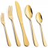  US Direct  CIBEAT 20 Piece S592 Stainless Steel Kitchen Flatware Set   Gold
