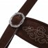  US Direct  CLEARLOVE Men s Stylish Embroidery Strap Pants Vintage Faux Fleece Party Dress Pants for Oktoberfest Dark Coffee L