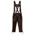  US Direct  CLEARLOVE Men s Stylish Embroidery Strap Pants Vintage Faux Fleece Party Dress Pants for Oktoberfest Dark Coffee XL