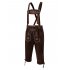  US Direct  CLEARLOVE Men s Stylish Embroidery Strap Pants Vintage Faux Fleece Party Dress Pants for Oktoberfest Dark Coffee XL