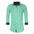  US Direct  CLEARLOVE Upgraded Us Size Men Classic Mosaic Plaid Shirt For Beer Festival blue white plaid 4  M