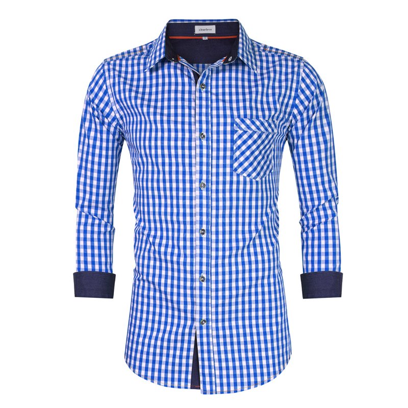 US CLEARLOVE  Men Classic Mosaic Plaid Shirt For Beer Festival